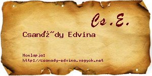 Csanády Edvina névjegykártya